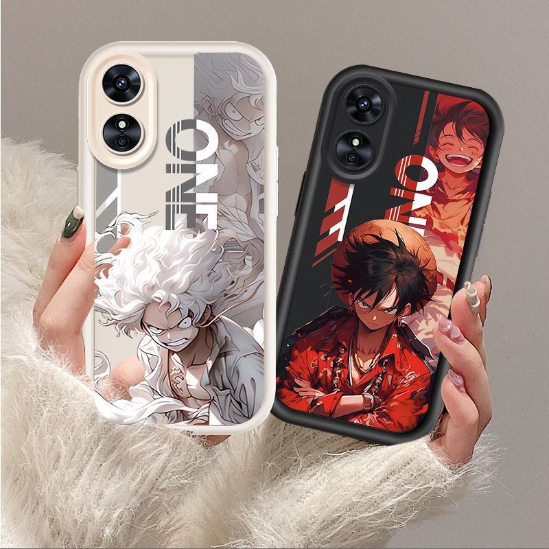 Ốp Lưng Cho OPPO A17 A17K A18 A38 A58 A60 4G Hoạt Hình Silicon Mềm Đáng Yêu TPU One Piece Five Gear Luffy Angel Eye Vỏ Điện Thoại Chống Sốc