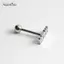 AqToCna 1pc316l Phẫu Thuật Thép Lưỡi Barbell Stud Xuyên Vòng Punk Lưỡi Xuyên Trang Sức Cơ Thể 1.6X14X5mm AqToCna