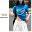 Milyfashion Cotton Cat In Hình Chính Hãng Áo Thun Đeo Vai Mùa Hè Xanh Ngắn Tay T Slim-Fit Slimmer Look Top Hợp Thời Trang U