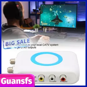 Guansfs Bộ điều chế RF NTSC TV Link M65A Bộ chuyển đổi video âm thanh Đầu ra AV Bộ giải mã VHF HD chuyên nghiệp hỗ trợ PLL/NTSC với cáp USB cho CATV