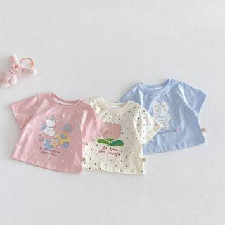 (1-8Yrs) Bé Gái Ren Ruffle Hem Cotton Tay Ngắn Mùa Hè Ngọt Ngào Phong Cách Công Chúa Dễ Thương Cho Bé Tập Đi Áo Sơ Mi Thường Ngày