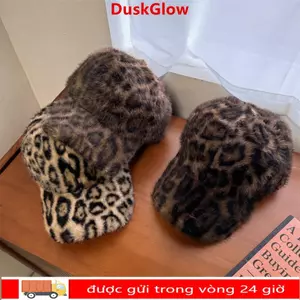Mũ bóng chày DUSKGLOW, Mũ sang trọng có thể điều chỉnh thông thường, Mũ Hip-hop in họa tiết da báo thời trang đường phố Thu đông