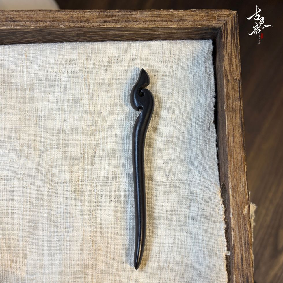 WHX [Bộ sưu tập kẹp tóc gỗ đàn hương 12cm] Kẹp tóc gỗ đàn hương nguyên bản#发簪#发钗