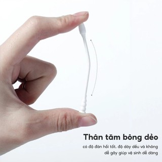 Hộp 200/400 Tăm Bông Ngoáy Tai Hai Đầu Tiện Lợi, Bông Tăm Cho Bé Sơ Sinh Thiết Kế Đa Chức Năng