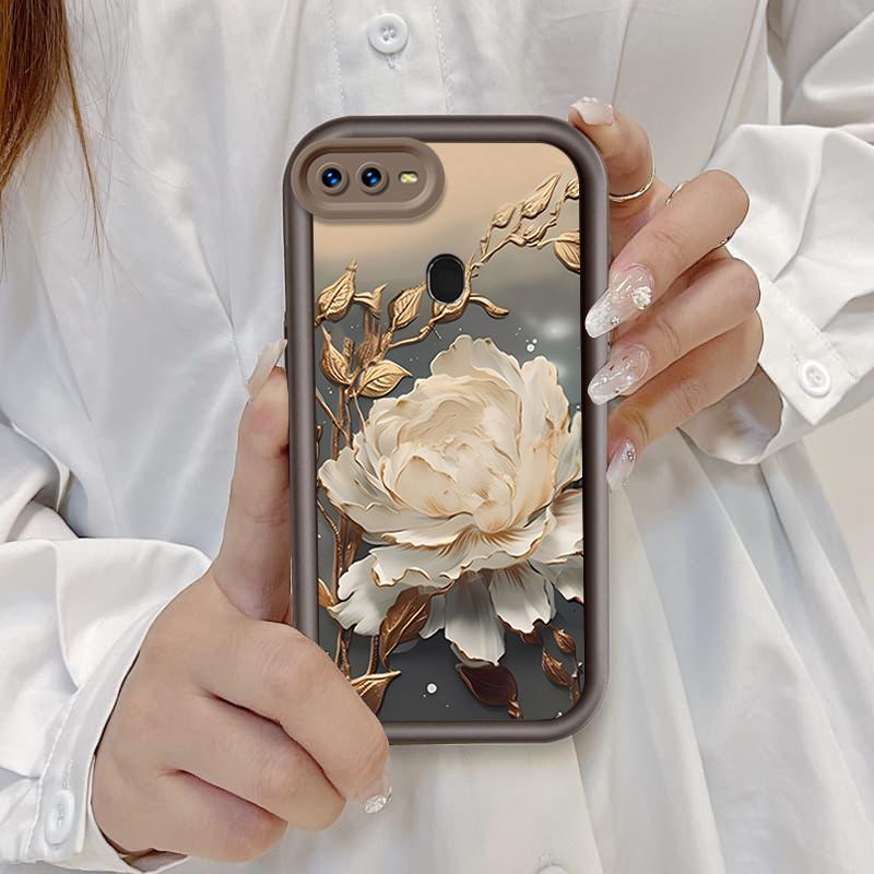 Ốp Lưng Cho OPPO A5S A7 A12 A11K Hoạt Hình Silicone Bé Gái Mềm TPU Hoa Tulip Thiên Thần Mắt Chống Sốc Ốp Lưng Điện Thoại