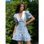 In Ve Áo Thời Trang Mini Đầm Nữ Tay Ngắn Chắp Vá Tương Phản Thanh Lịch Mùa Hè Đầm Bodycon Nữ