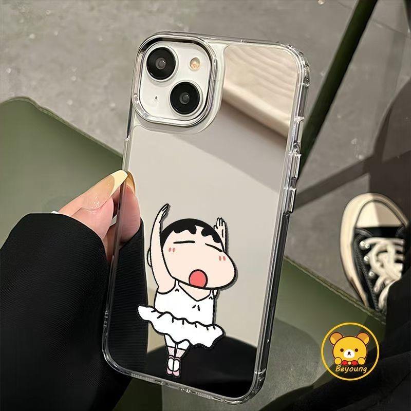 Ốp Điện Thoại Gương Shin-chan Hoạt Hình Cho Honor X9D X8D X7D X6D X6C X5C Plus 600 Lite 500 400 Smart Pro Win RT Power2 X80i X70 Magic 8 Pro Vỏ Không Khí Dễ Thương Chống Rơi