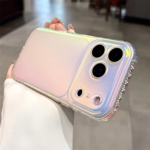 Ốp điện thoại gradient laser thời trang cho iPhone 17 Pro Max 16 15 pro max Bảo vệ ống kính chống rơi Vỏ cứng bảo vệ điện thoại