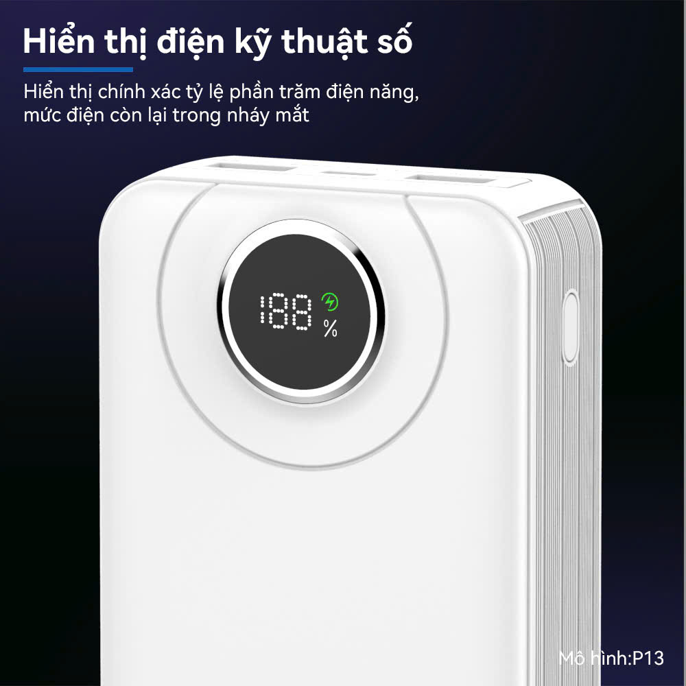 Sạc Dự Phòng 30000mAh Sạc Nhanh 22.5W Chứng Nhận 3C Tích Hợp Sẵn 4 Cáp Sạc & Màn Hình LED Hiển Thị Pin Tiện Lợi