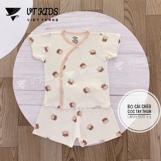 BỘ SƠ SINH Chất Vải Thun Lanh Mềm Mại Họa Tiết Đáng Yêu Cho Bé SIZE 3-9KG