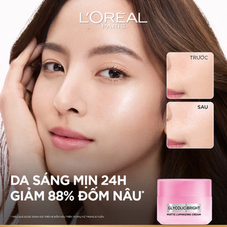 Bộ serum & kem dưỡng sáng da đột phá MelasylTM mờ thâm mụn, nám L'Oreal Paris Glycolic Bright 30ml, 15ml