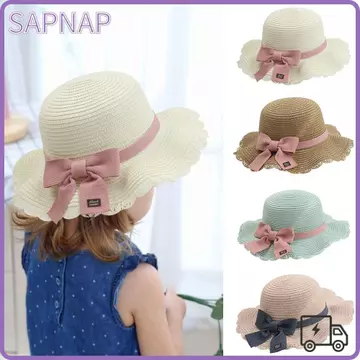 SAPNAP Mũ Ngư Dân, Mũ Có Thể Điều Chỉnh Trẻ Em Bé Trai Bé Gái Mũ Xô Mũ, Mũ Rơm Chống Nắng Nơ Panama Tấm Che Nắng Mũ Che Nắng Mũ Xuân Hè