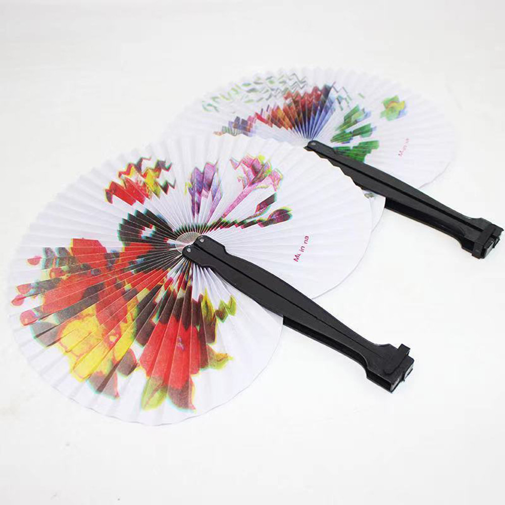 Có Thể Gập Lại Quạt Giấy Retro Cối Xay Gió Nhỏ Tròn Giấy Màu Trang Trí Quạt Giấy Phong Cách Đảng Tay Quà Tặng 1 Chiếc Quạt Ngẫu Nhiên In Hình