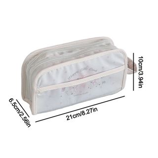 Bút Chì FANGHUI, Túi Bảo Quản Dây Kéo In Hình Thiên Nga Cừu, Túi Vệ Sinh Dung Tích Lớn Hai Lớp Dễ Thương