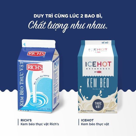 [Combo Giá Sỉ] Kem Béo Thực Vật Rich's Lùn (Ice Hot) 454g, Bí Quyết Cho Đồ Uống Thơm Béo Chuẩn Vị