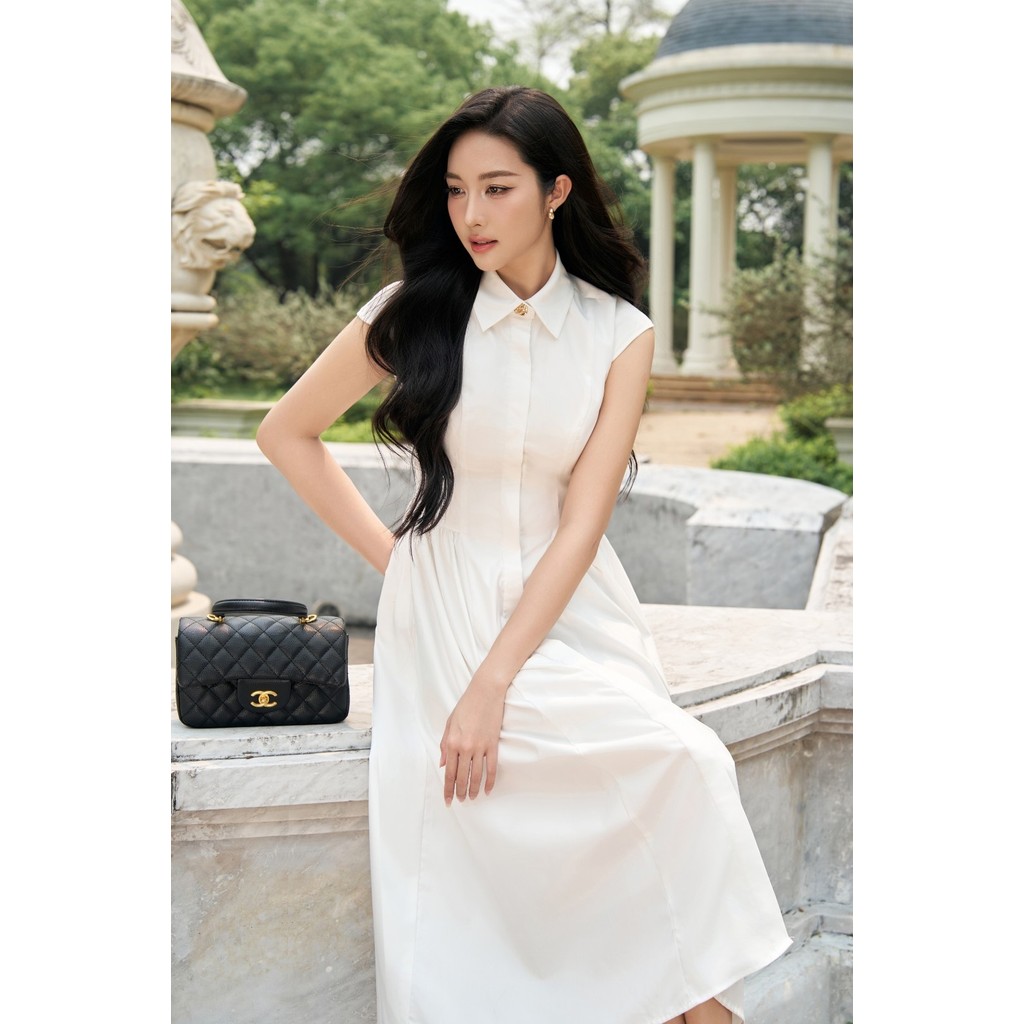 Đầm dáng dài ELLA DORA thiết kế cổ sơ mi tay hến nẹp giấu form thanh lịch sang trọng [D299]