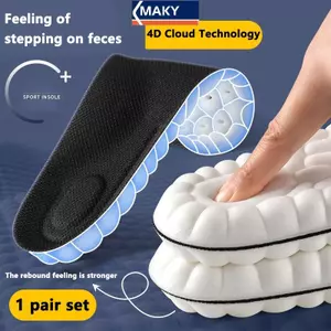 MAKY Độ Đàn Hồi Cao Su Thể Thao Đế Lót Giày Mềm Hỗ Trợ Vòm Đế Chỉnh Hình Thoáng Khí Khử Mùi Sho Hấp Thụ Đệm VN