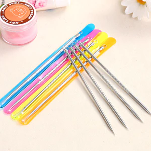 【Roshy】que trị mụn đầu đen kim làm đẹp. Kim trị mụn hai đầu bằng thép không gỉ