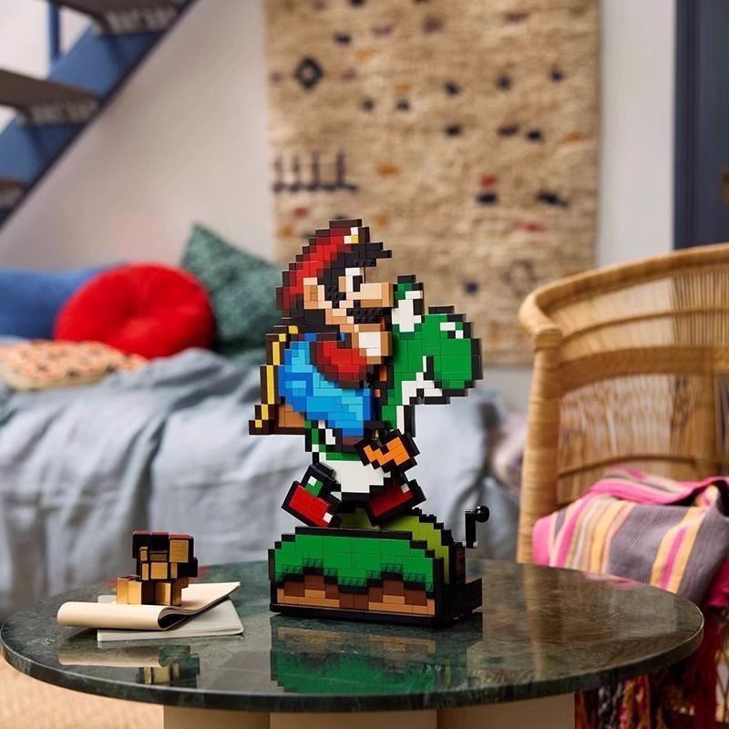 Mario World 71438 Mario Yoshi Boy Khối xây dựng lắp ráp Quà tặng đồ chơi trẻ em