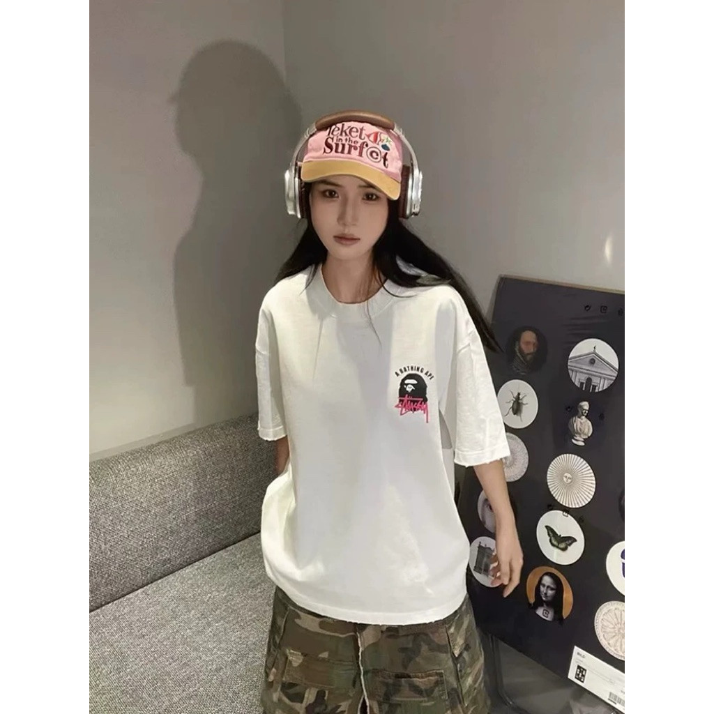 Áo Thun BAPE X STUSSY 2025 Full Tag 100% Cotton 250GSM