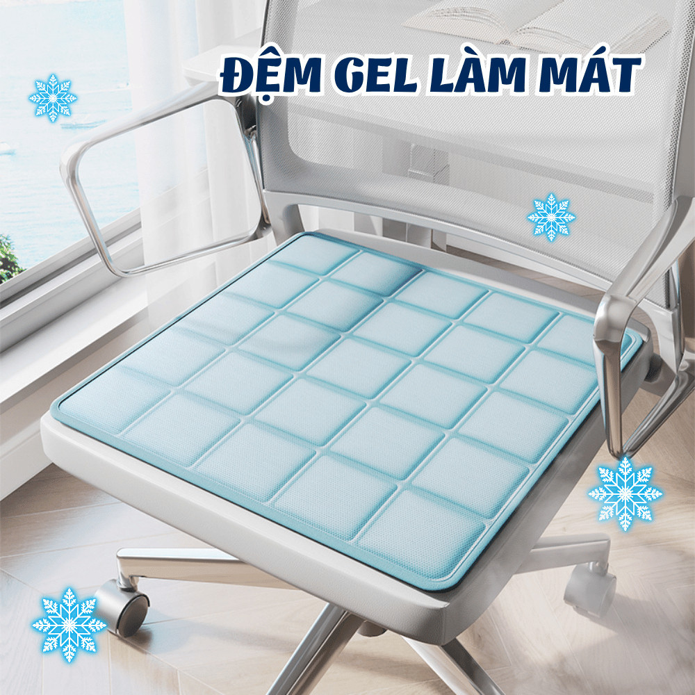 Đệm Ghế Gel Lạnh Làm Mát Mùa Hè, Nệm Lót Ghế Ngồi, Ghế Ôtô Thoáng Mát, Gấp Gọn Tiện Lợi
