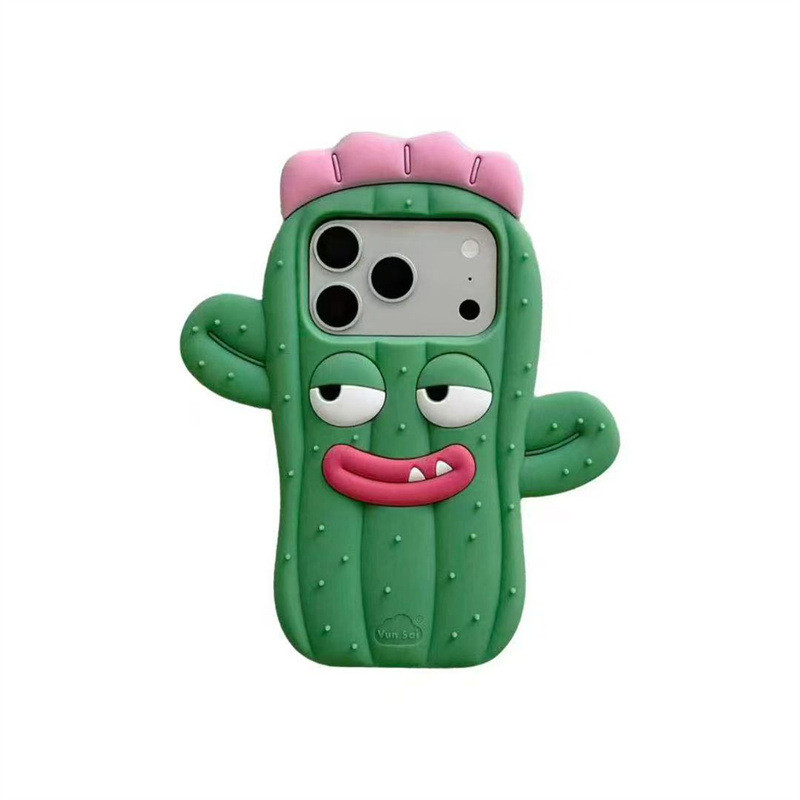 Thích hợp cho iPhone17PROMAX Xúc Xích Miệng Xương Rồng 13 Vỏ Điện Thoại 16 Apple 15 Chống Sốc Ba Chiều