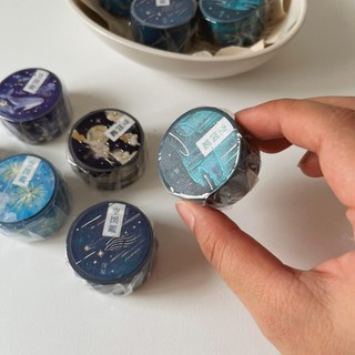 Washi tape BGM Sky Vol.2 in nhũ foil stamping