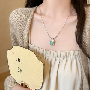 Đáy chuyền cổ nữ retro phong cách Trung Quốc cao cấp, phù hợp với áo len và quần áo thời trang