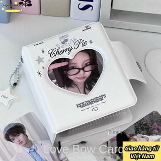 [Giao hàng nhanh] Album thẻ HAVENLYCO, Chất kết dính Photocard PVC cho chó con Pudding, Mini 3 Inch với 16 trang bên trong Sách bưu thiếp nơ tình yêu