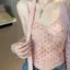 Mùa hè slim-fit croptop chấm bi gợi cảm với thiết kế in hình camisoleStreamer