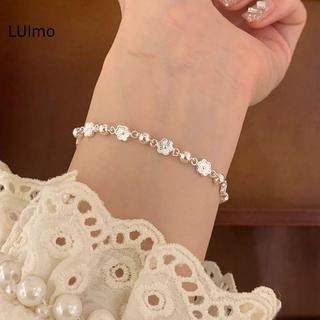 LUImo Bạc Trái Tim Vòng Tay Bé Gái Lấp Lánh Zircon Dây Xích Tinh Tế Ngọt Ngào Trang Sức Cho Ngày Lễ Kỷ Niệm Phụ Kiện SBS