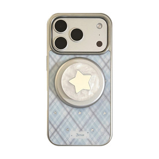 [Sheren] Ốp điện thoại Fritillaria White Blue Star Thích hợp cho i17 16 15 14 13 12 11 pro max Vỏ bảo vệ chống sốc