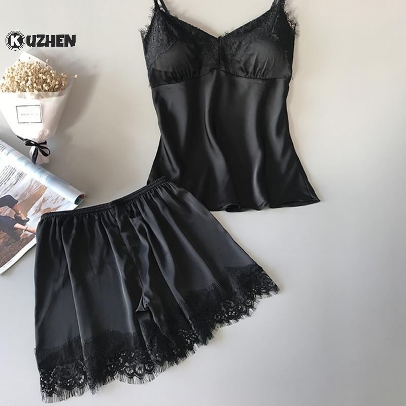KUZHEN Bộ Đồ Ngủ Gợi Cảm Ren V-Ne, Phù Hợp Hàng Ngày