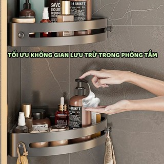 Giá góc treo tường phòng tắm, giá góc phòng tắm đa năng, chống gỉ, thép cường độ cao, thiết kế không đục lỗ
