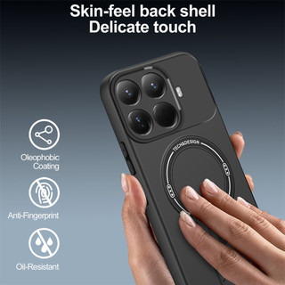 Dành Cho Xiaomi 15T Pro Ốp điện thoại Cứng Cảm Giác Da Có Chân Đế Ẩn Vỏ Từ Tính Cạnh Mềm Chống Sốc Mỏng Vỏ
