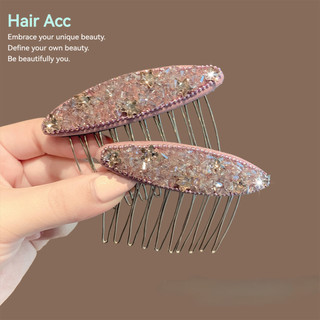 Màu Hồng Hình Bầu Dục Kim Cương Giả Ánh Sáng Sang Trọng Cao Cấp Phụ Kiện Tóc Chèn Lược Nữ 2026 Phong Cách Mới Hàn Quốc Dongdaemun Phụ Kiện Tóc Lược Tóc