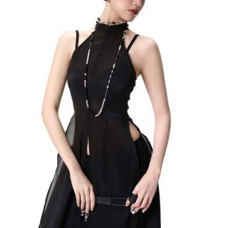 [N1194] Chuỗi Hạt Ngọc Dài Vòng Cổ, Dây Chuyền, Chuỗi Hạt Ngọc Đá Màu Đen Phối Trắng Sang Trọng Cho Nữ - DAISYN.