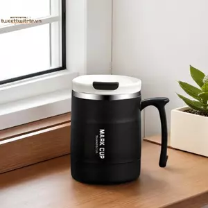 TRTR 1 Cốc Cà Phê Nhiệt Tường Đôi Thép Không Gỉ Có Thìa Nước Lạnh Đồ Uống Kim Loại Tumble VN