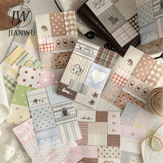 JIANWU Miếng Dán Bảo Tàng Series Vintage Gird Nhãn Cảnh Quan Cắt Dán Thêu Sò Chất Liệu Giấy Sáng Tạo Rác Tạp Chí Văn Phòng Phẩm