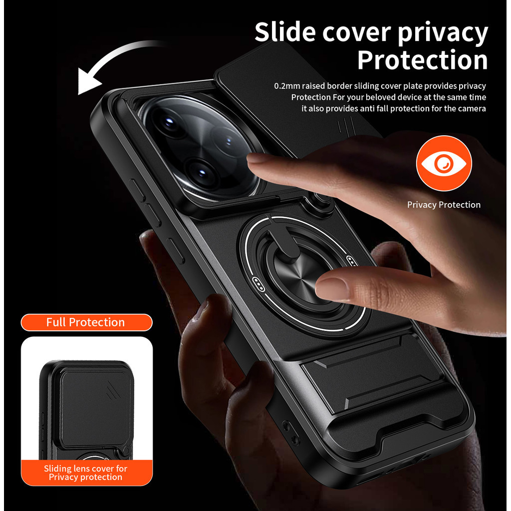 Ốp Điện Thoại Đa Năng Sang Trọng Thích Hợp Cho Xiaomi Poco F7 Pro F7 Ultra 5G Dây 360°Giá đỡ vòng có vỏ máy ảnh Vỏ bảo vệ toàn diện chống sốc