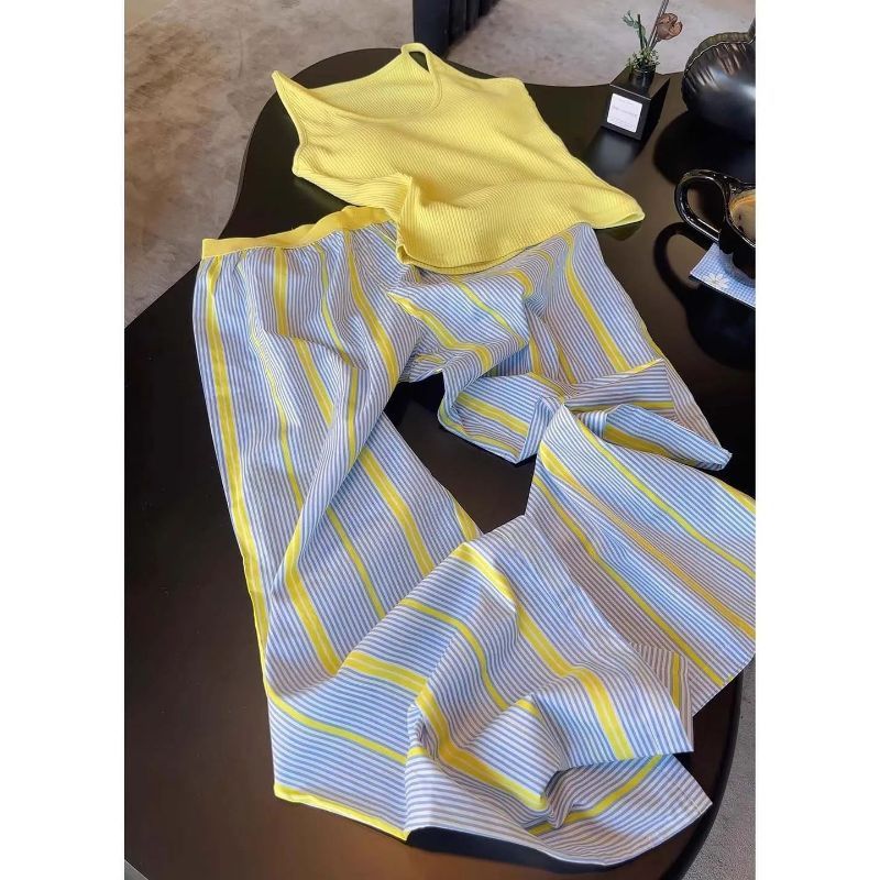 [Hàng mới về] Áo Vest phong cách Hàn Quốc thoải mái thông thường có đệm ngực Bộ đồ ngủ nữ Phong cách mới Mùa hè Bộ đồ mặc nhà thân thiện với da dài