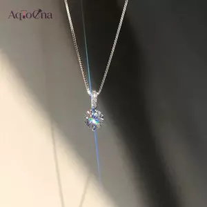 AqToCna Đá Đơn Lấp Lánh Mặt Dây Chuyền Xương Đòn - Dễ Thương Solitaire Choker Trang Sức Thời Trang AqToCna