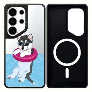 Kính Mát Từ Tính Gương Chó Mèo Cứng Phone Case Dành Cho Samsung Galaxy S26 25 24 23 UItra S26 25 24 23 Plus Vỏ Bảo Vệ Chống Sốc