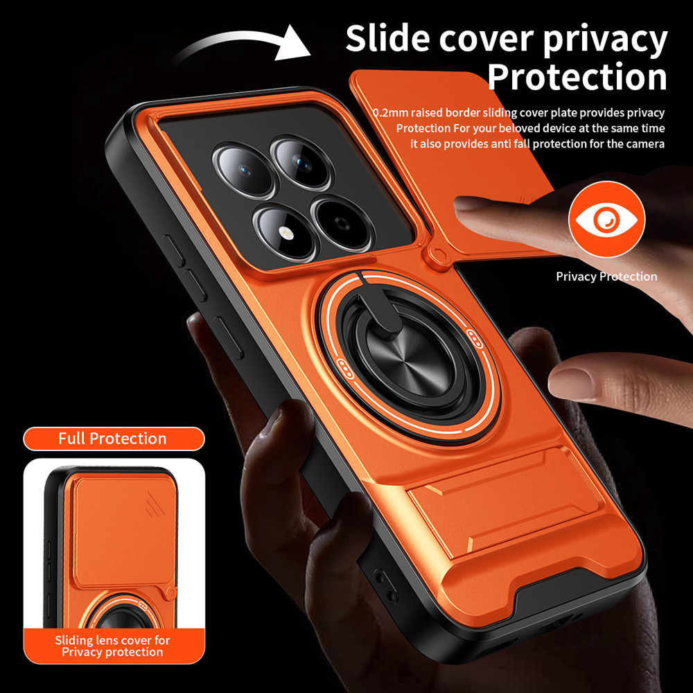 Ốp Điện Thoại Đa Năng Sang Trọng Thích Hợp Cho POCO M8 M7 M6 Pro 5G Dây 360°Giá đỡ vòng có vỏ máy ảnh Vỏ bảo vệ toàn diện chống sốc