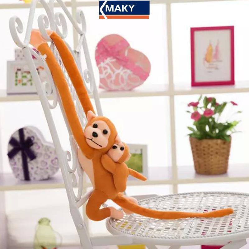 MAKY 60cm Cánh Tay Dài Đuôi Khỉ Nhồi Bông Sang Trọng Rèm Ngủ Bé Thoải Mái Đồ Chơi Động Vật Trang Trí Ô Tô Ngày Lễ Tình Nhân Gi VN