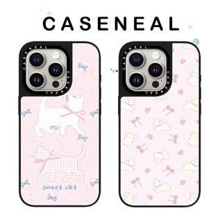 CASENEAL Ribbon Cat Dog Vỏ điện thoại gương chất lượng cao Thích hợp cho iPhone 17ProMax 17pro 17 air 16promax 16 15promax 15 14promax 13 13promax Ốp lưng cứng chống rơi thời trang