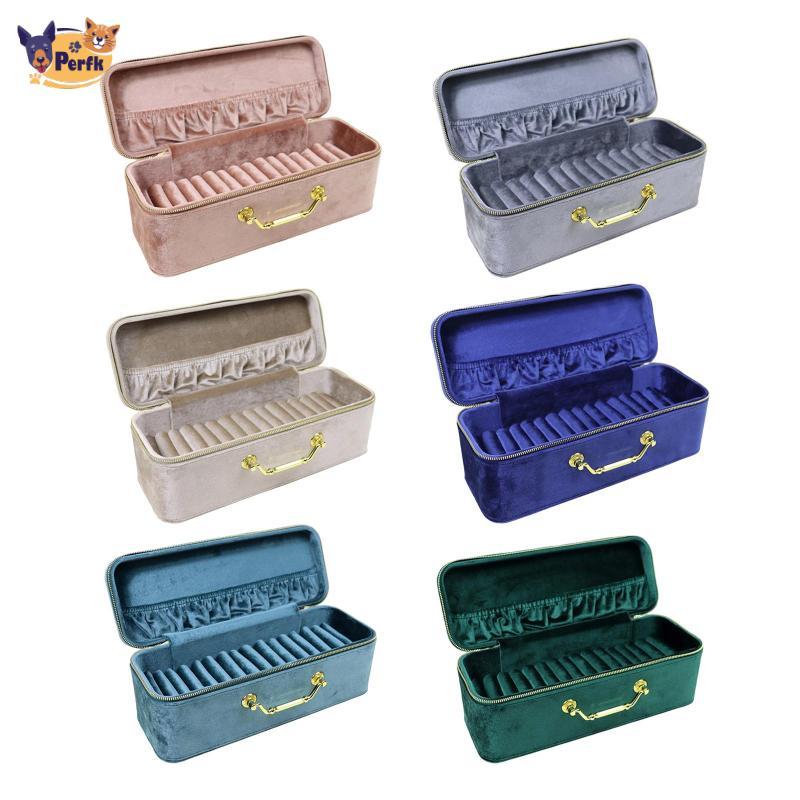 Vòng Tay Hộp Bảo Quản Vòng Cổ Tổ Chức Nhung Lót Màn Hình Hộp Lắc Tay Giá Đỡ Giải Pháp Di Động Có Ngăn Và Tay Cầm Thích Hợp Cho Nhà Trave