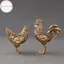 Houdoudou 1 / 2 Chiếc Thu Nhỏ Đồng Gà Trống Và Gà Mái Đồ Trang Trí Đồng Chắc Chắn Gà Trống Tượng Nhỏ Văn Phòng Để Bàn Đồ Trang Trí Trà Đồ Trang Trí Thú Cưng VN