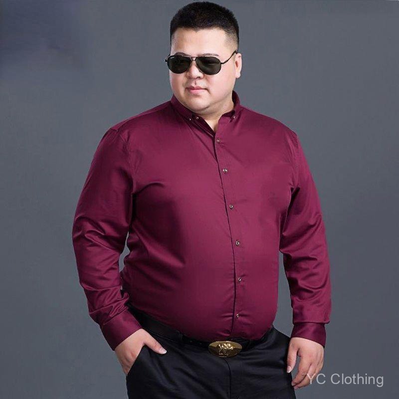 [M-8XL] Áo sơ mi nam dài tay cỡ lớn mới, áo sơ mi màu trơn cỡ lớn dành cho nam LGQQQ