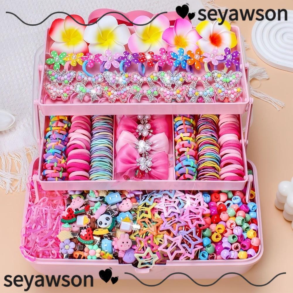 SEYAWSON Bộ dây buộc tóc bé gái nhiều màu, phụ kiện tóc co giãn cao Frangipani, không đau tóc cho bé